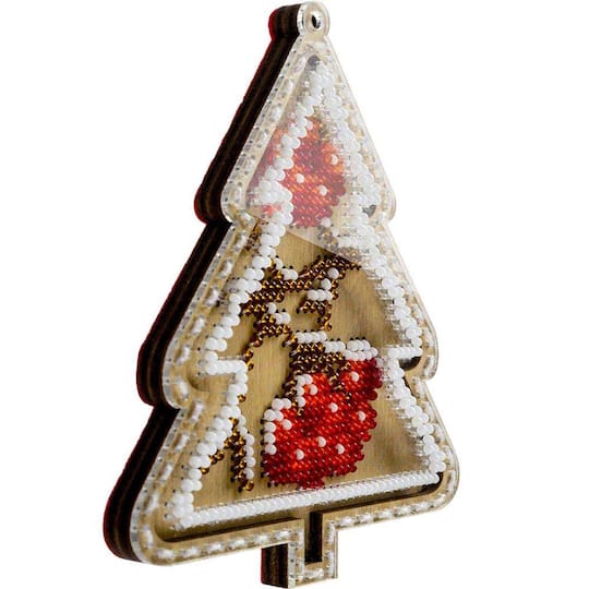 Wonderland Crafts Winterberry Tree Bead Embroidery on Wood Kit